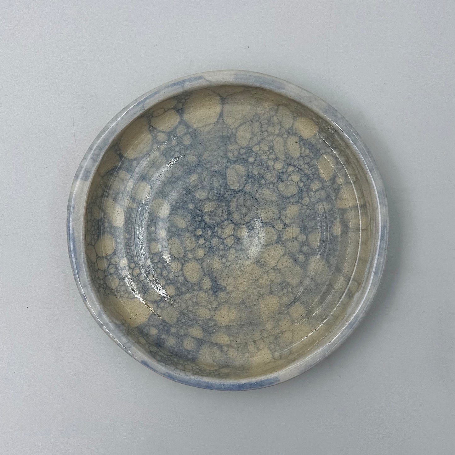 Blue popped bubble plate